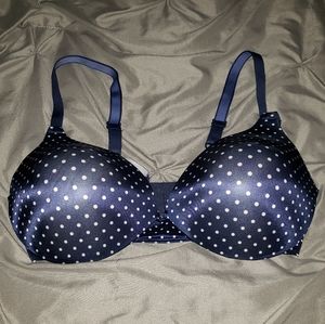 EUC Maidenform navy bra with white dots 40C